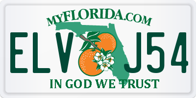 FL license plate ELVJ54