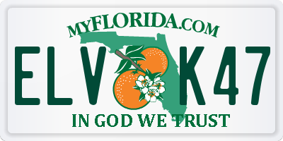FL license plate ELVK47