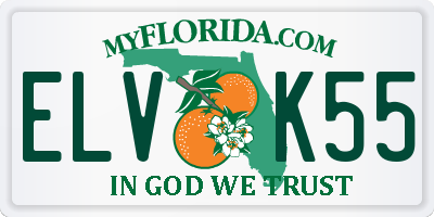 FL license plate ELVK55
