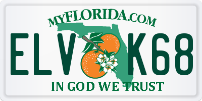 FL license plate ELVK68