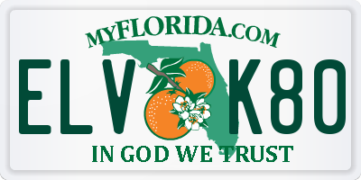 FL license plate ELVK80