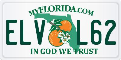 FL license plate ELVL62