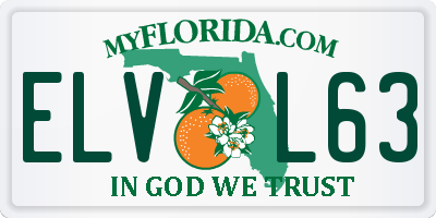 FL license plate ELVL63