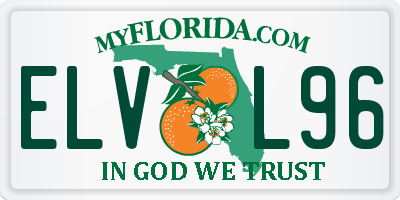 FL license plate ELVL96