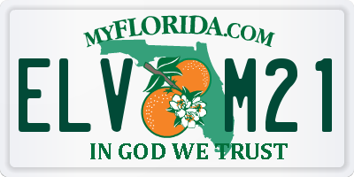 FL license plate ELVM21