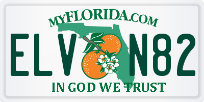 FL license plate ELVN82