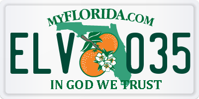 FL license plate ELVO35