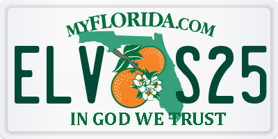 FL license plate ELVS25