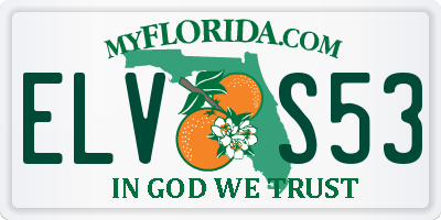 FL license plate ELVS53