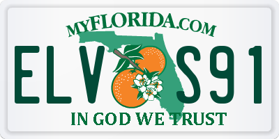 FL license plate ELVS91