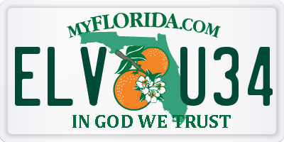FL license plate ELVU34