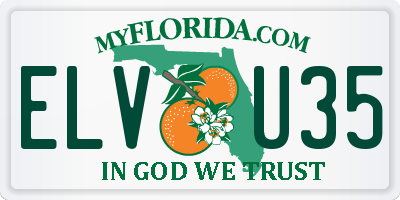 FL license plate ELVU35