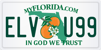FL license plate ELVU99