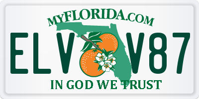FL license plate ELVV87