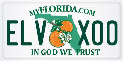 FL license plate ELVX00