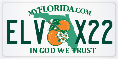 FL license plate ELVX22