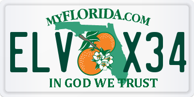 FL license plate ELVX34