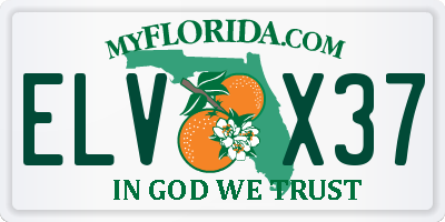 FL license plate ELVX37