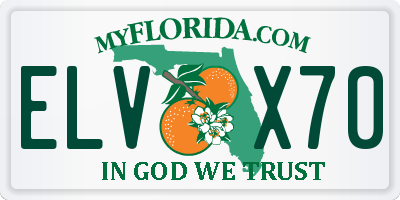 FL license plate ELVX70