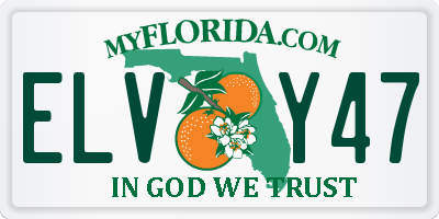 FL license plate ELVY47