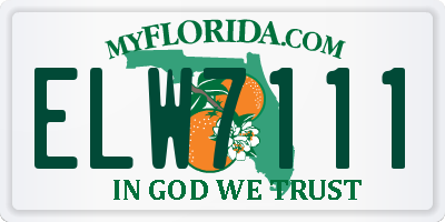 FL license plate ELW7111