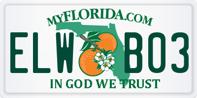 FL license plate ELWB03
