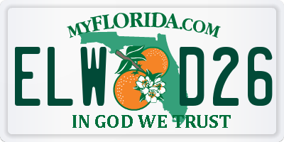 FL license plate ELWD26