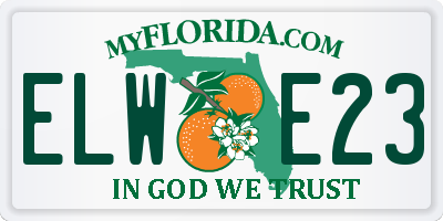 FL license plate ELWE23