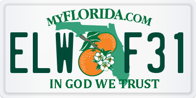 FL license plate ELWF31