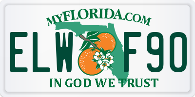 FL license plate ELWF90