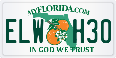 FL license plate ELWH30