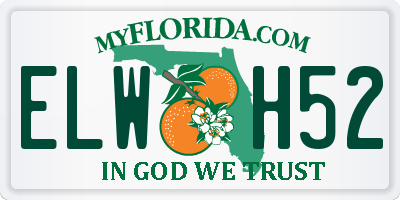 FL license plate ELWH52