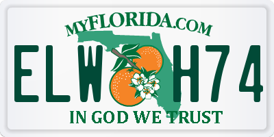 FL license plate ELWH74