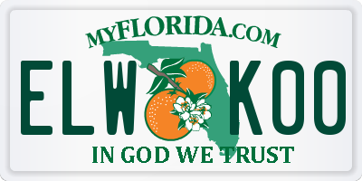 FL license plate ELWK00