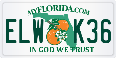 FL license plate ELWK36