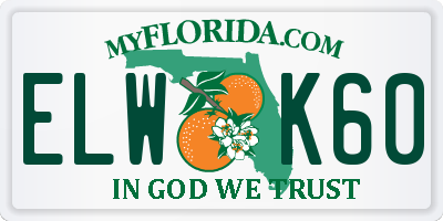 FL license plate ELWK60