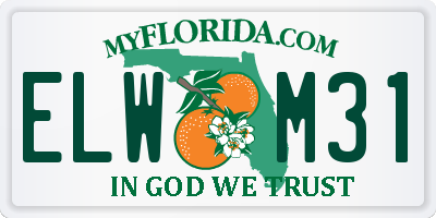 FL license plate ELWM31