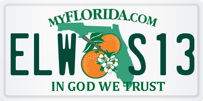 FL license plate ELWS13