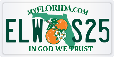 FL license plate ELWS25