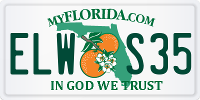 FL license plate ELWS35