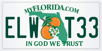 FL license plate ELWT33
