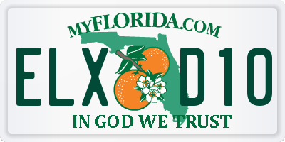 FL license plate ELXD10