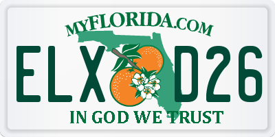 FL license plate ELXD26