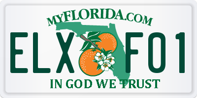 FL license plate ELXF01
