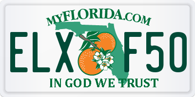 FL license plate ELXF50