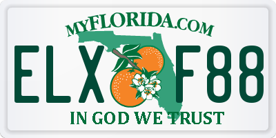 FL license plate ELXF88