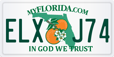 FL license plate ELXJ74