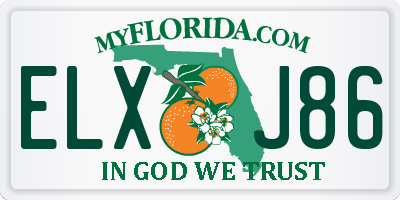 FL license plate ELXJ86