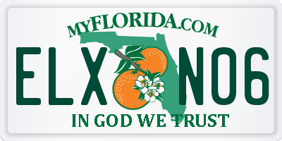 FL license plate ELXN06