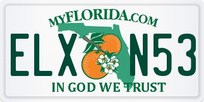 FL license plate ELXN53